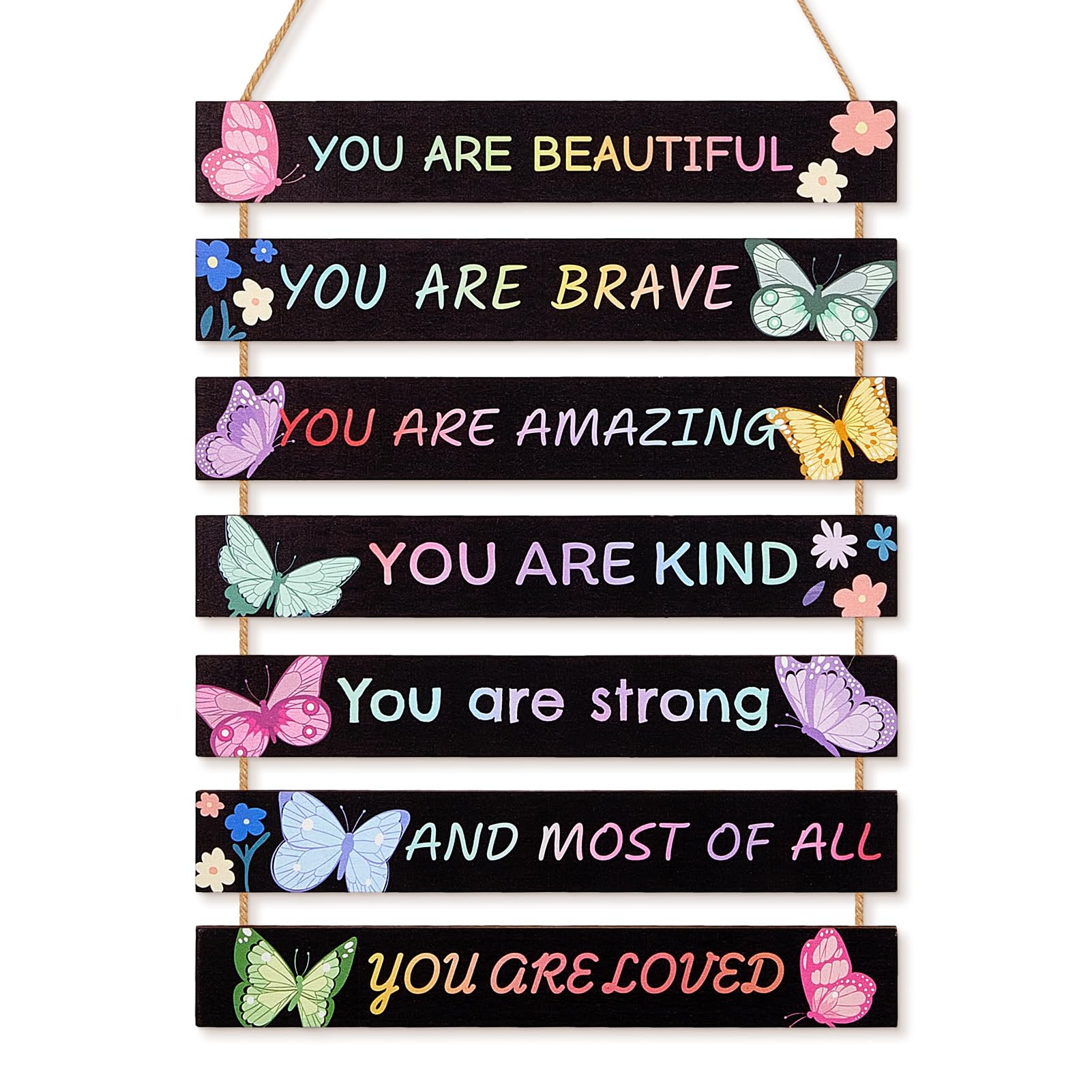 Beinou Girls Room Decor Colorful Inspirational Wall Decor Room Decor for Teen Girls Durable Kids for Nursery Playroom Bedroom, Black Butterfly