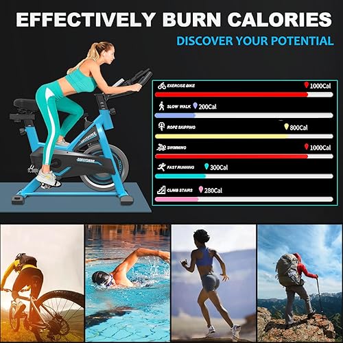 Miniatura 6 de Bicicletas estáticas estacionarias, bicicleta de ciclismo interior para el gimnasio cardiovascular en casa, bicicleta de entrenamiento con cubierta