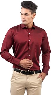 Dark red formal dress shirts 