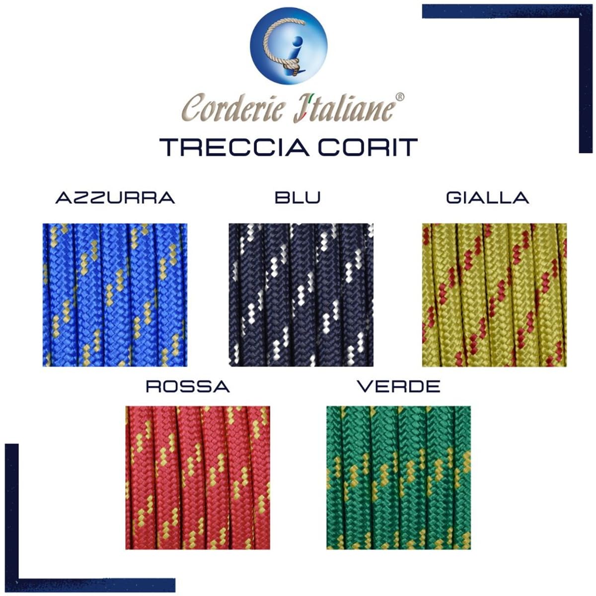 06050698 Treccia corit verde, 12 mm - 50 mt, Corda intrecciata multiuso resistente ai raggi U.V. e all'abrasione, per attività all'aperto, giardino, mare, guinzagli e fai da te, rottura 1540 kg