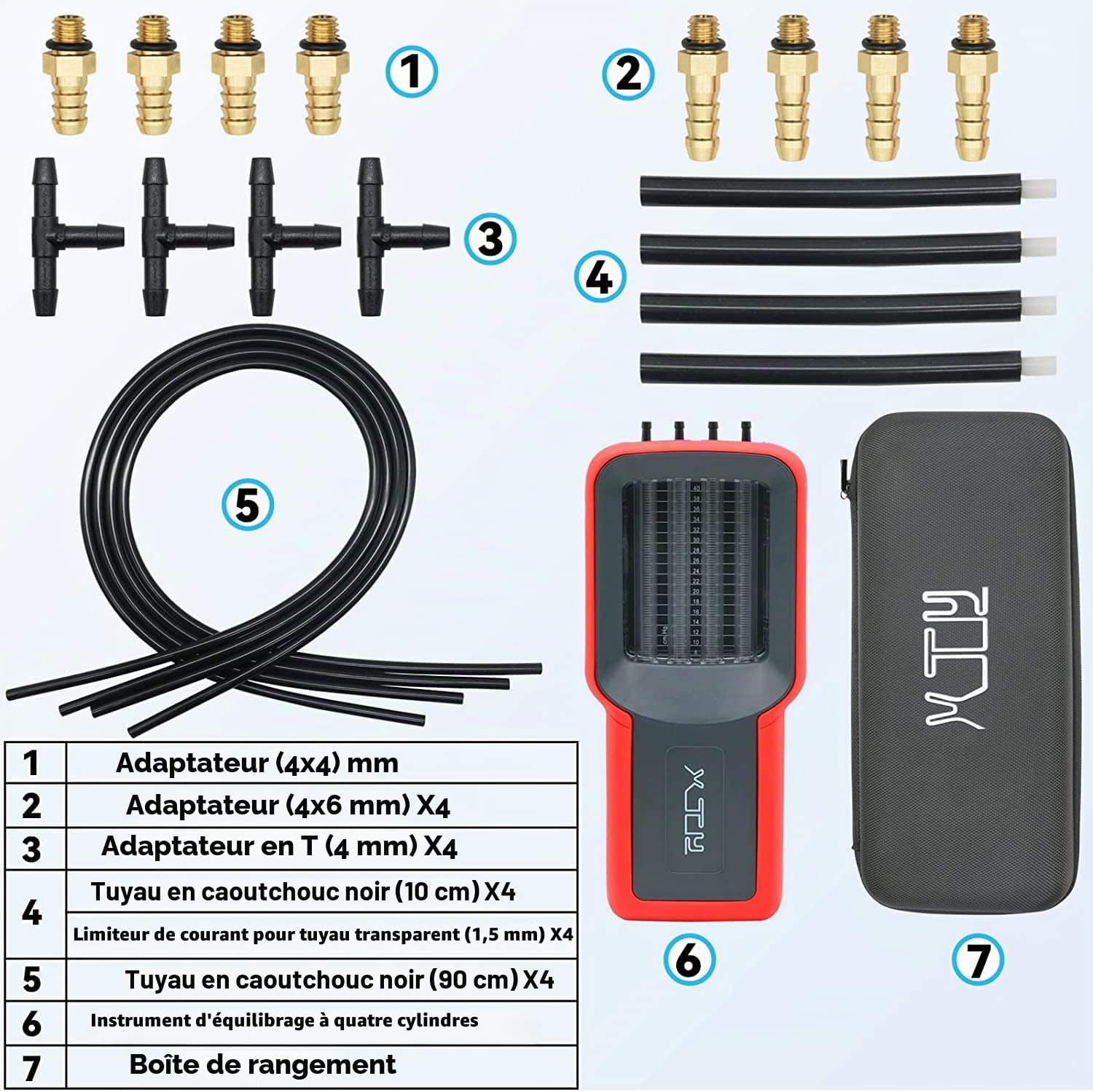 Universal 4 cylindres 3 cylindres 2 cylindres Carburateur Synchroniseur pour Moto Carb Balancer Synchronisation Gauge