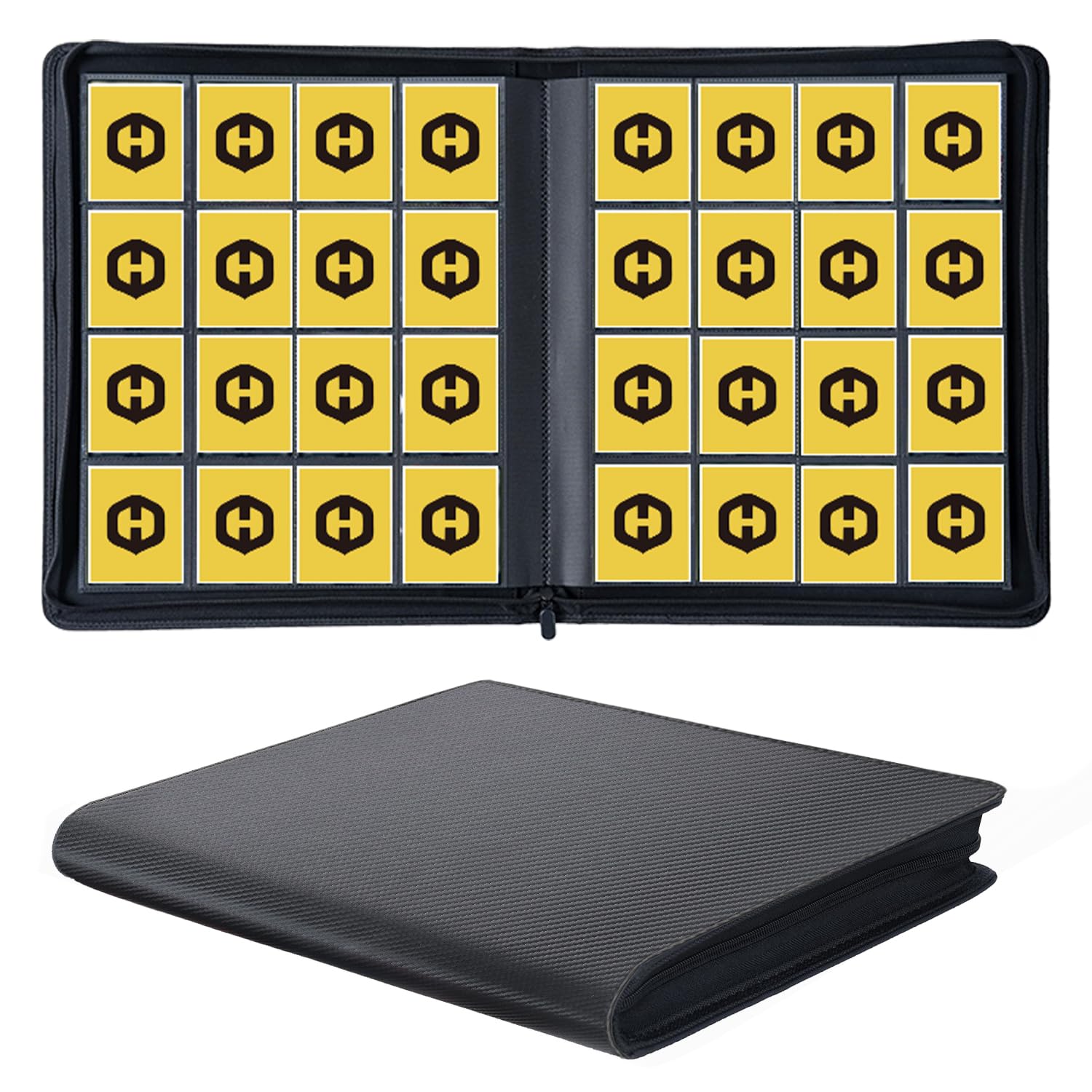 HESTECH Premium 1000+ Pockets Card Binder, Trading Card Binder, Card Collection Binder 16 Pocket, Side Loading Card Binder with Zipper, Ringless Trading Card Album Folder for MTG, TCG, Sports Cards