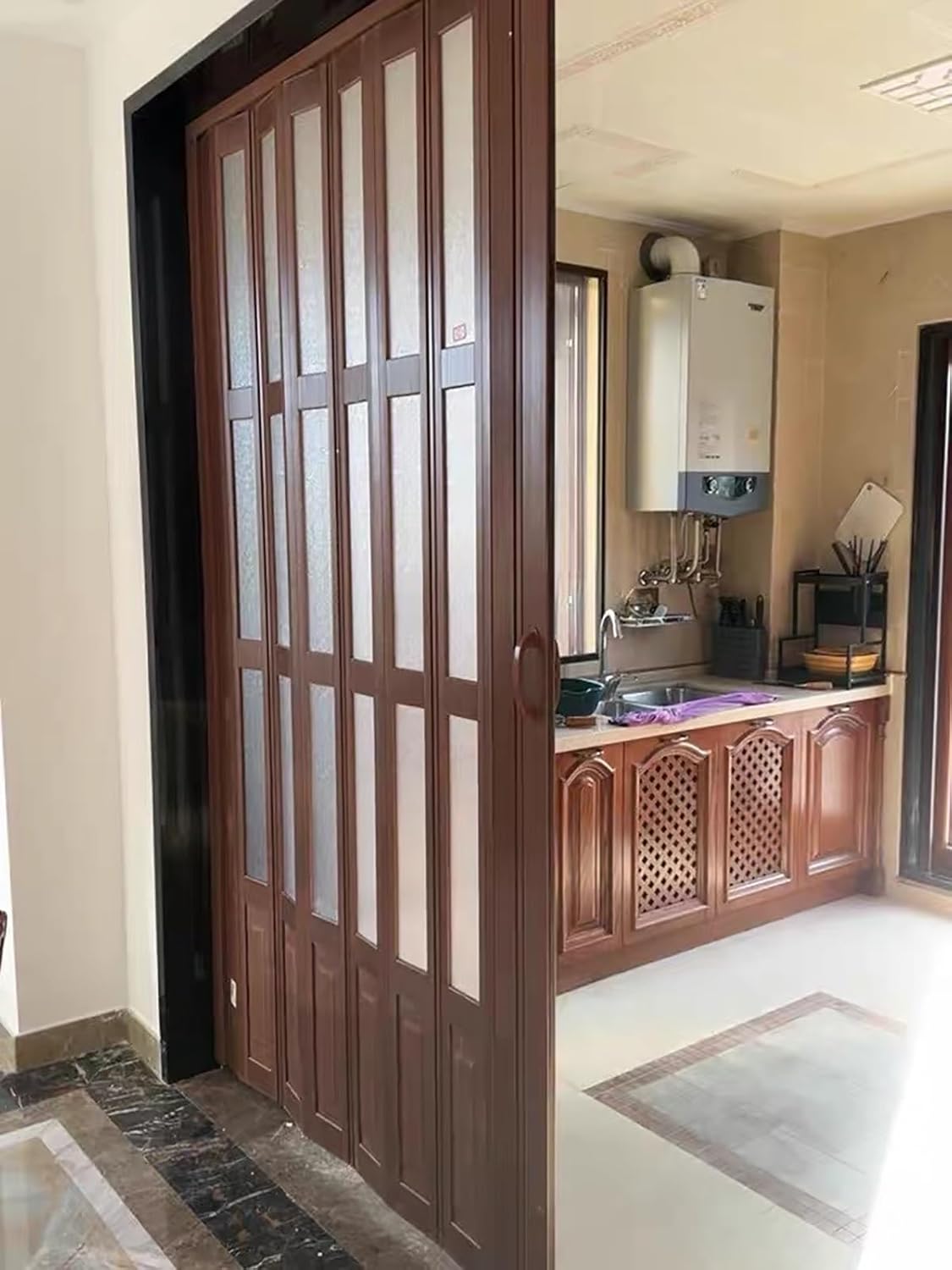 Accordion Door Commercial Custom Size, Commercial Vinyl Sliding Folding Gate for Shopping Malls/School/Meeting, 200 Cm 201 203 205 206 210 Cm High(92x200cm/36.2x78.7in)
