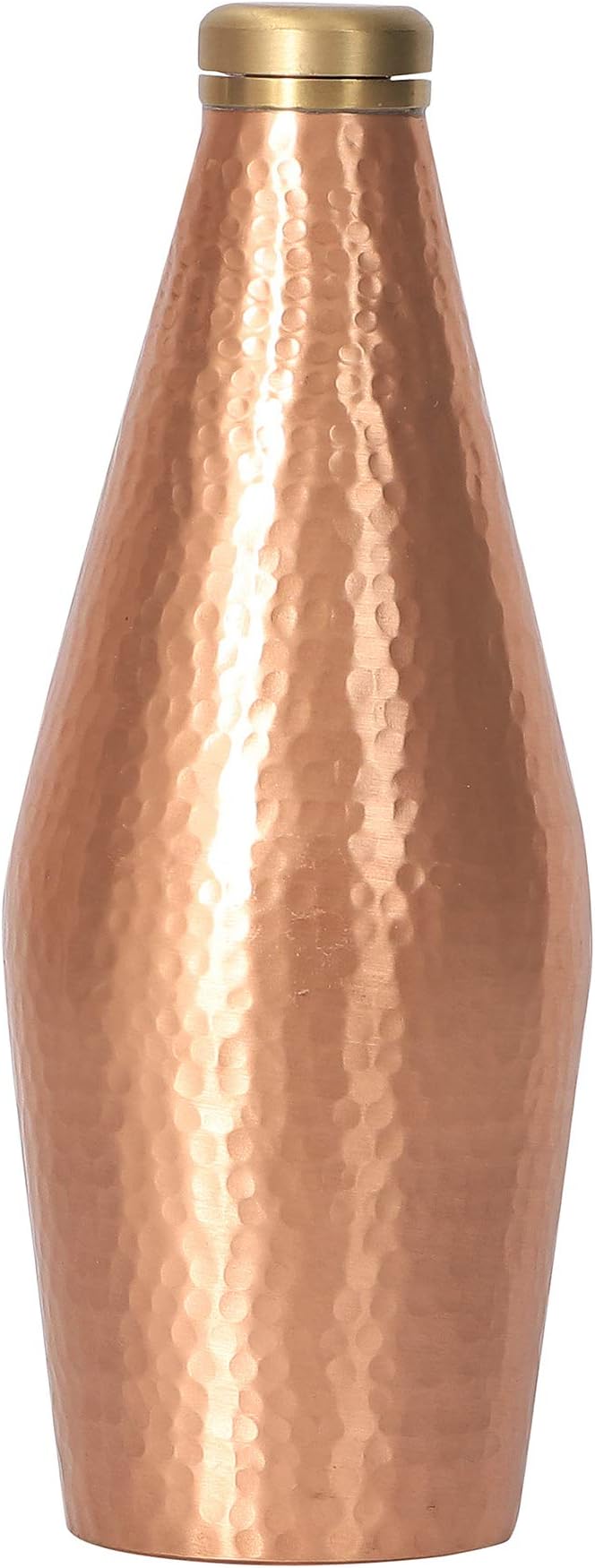 Handcrafted Pure Copper Bottle Brass Nob Hand Hammered Bottle 750ml (Brown)