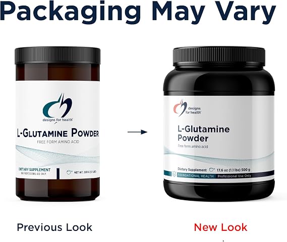 Designs for Health L Glutamine Powder - 3000mg Amino Acids Supplement to Support Muscle Recovery, Digestive, Immune + Gut Health - Non-GMO + Gluten Free Easy Drink Mix (166 Servings / 500g)