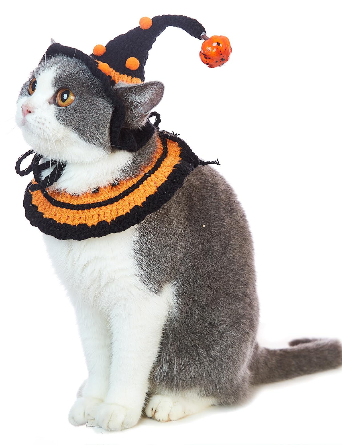 Impoosy Cat Halloween Hats Handmade Crochet Pet Hat Dog Halloween Master Costumes Cap Cat Cute Accessory for Dogs Cats Pets Hat (M)