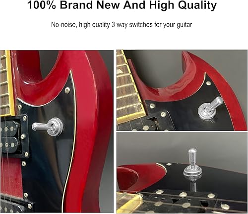 Miniatura 6 de MAXCHEER Interruptor de pastilla de guitarra de metal de 3 vías, selector de interruptor de palanca de pastilla, piezas para accesorios Les Paul
