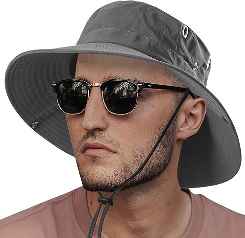 Sombreros de sol para mujeres y hombres con protección UV, UPF50 + gorra impermeable de ala ancha para senderismo, safari, también adecuado para
