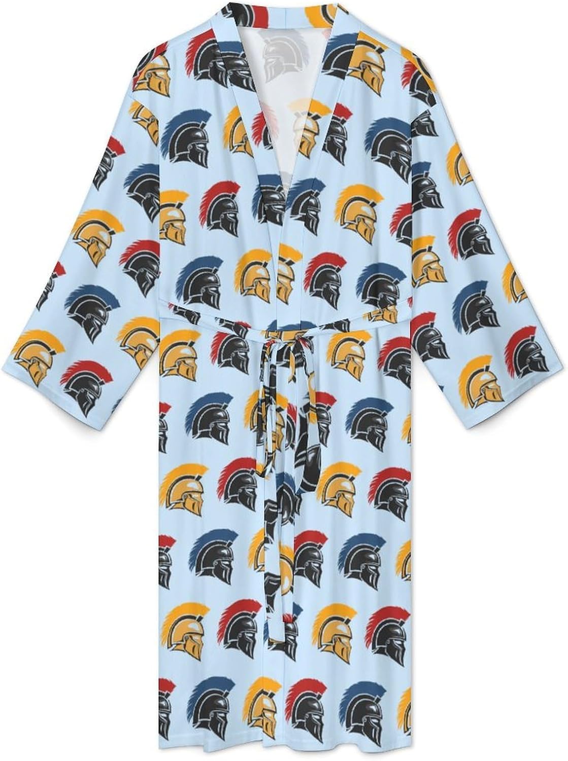 Spartan Helmet Mens Robe Long Bathrobe for Women Bath Robes Lightweight Soft Printed Sleepwear