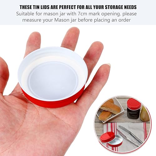 Miniatura 2 de 12 tapas de metal para frascos de boca regular, tapas de almacenamiento seguras para botellas