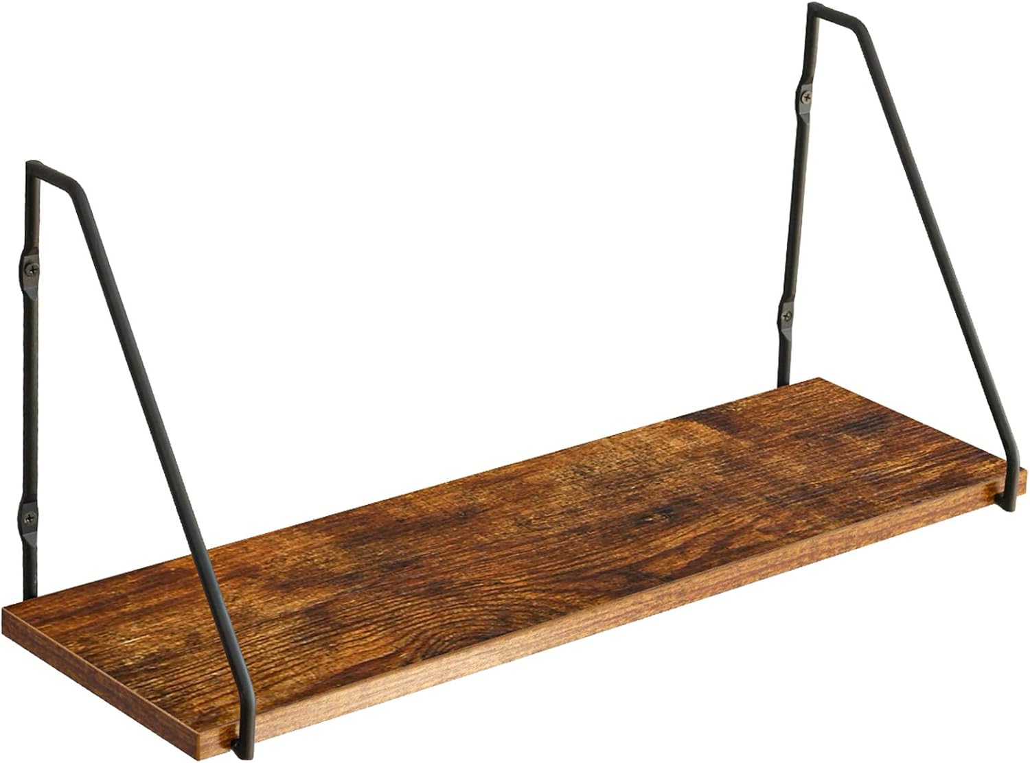 IBUYKE Floating Shelves, Rustic Wall Shelf, Metal Wire Storage Organiser Shelf Wall Mounted, Plant Stand, Kitchen Spice Rack, for Bedroom, Bathroom, Living Room, Kitchen, Home Office GL-TM010