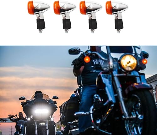 Miniatura 4 de munirater Luces intermitentes universales para motocicleta, luces indicadoras ámbar intermitentes para motocicleta, luces delanteras y traseras