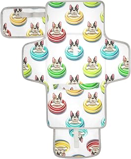 French Bulldog Candy White Portable Diaper Changing Pad