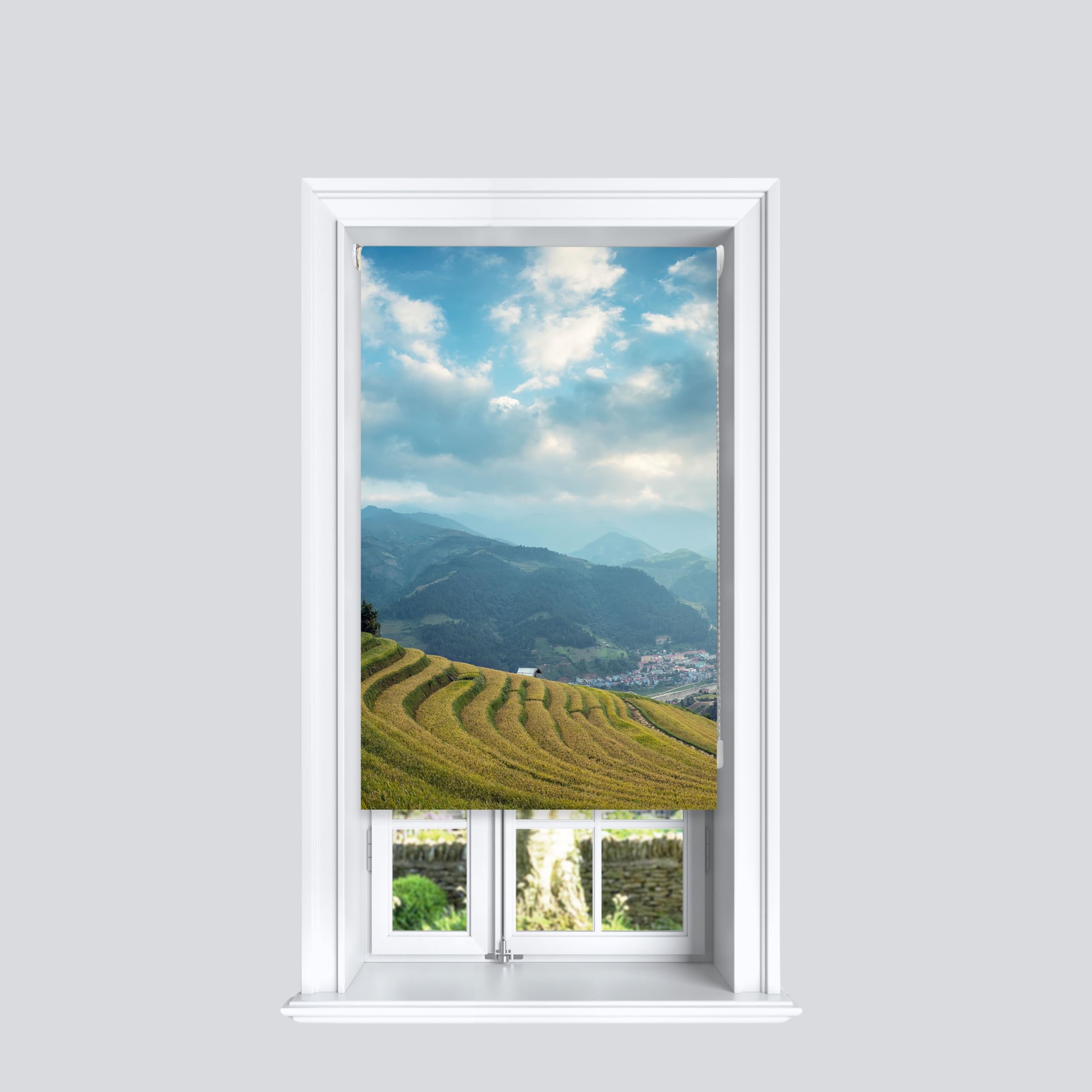 Lister Cartwright Photographic Blackout Roller Blinds For Bedroom Windows - (90 x 140 cm) Easy to Fit Roller Blinds For Windows With Child Safety Included - Agriculture