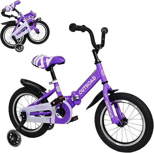 Miniatura 11 de Bicicleta plegable para niños y niñas de 3 a 9 años de edad de 14/16/18 pulgadas, bicicletas plegables para niños pequeños con ruedas de Plegable