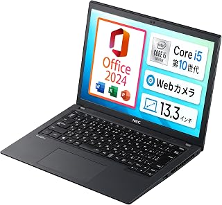 【整備済み品】MS Office 2024 H&B 搭載｜NEC VKM17BZG9｜13.3型 ノートパソコン｜Windows11 Microsoft Office 2024 H&B 付き｜CPU：Core i5 第10世代 10310U メモリ：8GB SSD：512GB｜WEBカメラ HDMI Thunderbolt Bluetooth 無線マウス付き