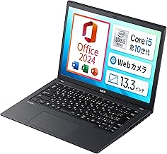 【Win11、MS Office 2024 H&B搭載】NEC VersaPro / 13.3型 ノートPC/CPU:第10世代Core i5 / メモリ:8GB / SSD:256GB / Webカメラ搭載/HDMI端子/Wi-Fi/USB Type-C/無線マウス付属 (整備済み品)