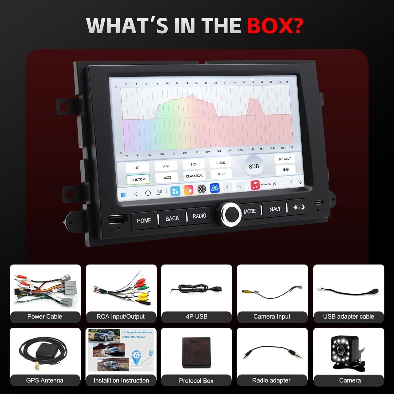 4G Network QLED Radio for Ford F150 Upgrade 2004 2005 2006 2007 2008,F250 2005-2012 Touch Screen Stereo Replacement,Wireless Carplay Android Auto, Free Camera