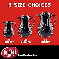 Vista 3 de TableCraft 1001402 Cash & Carry Connoisserve - Decantador de café, 40 onzas, blanco, prensa de pulgar, diseño de remolino, aislamiento de triple