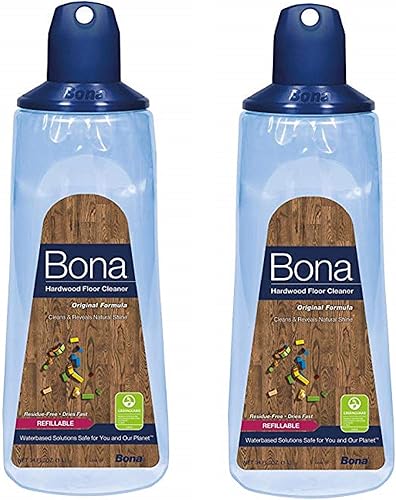 Bona Cartucho recargable para limpiador de pisos de madera dura, 34 onzas (paquete de 2)