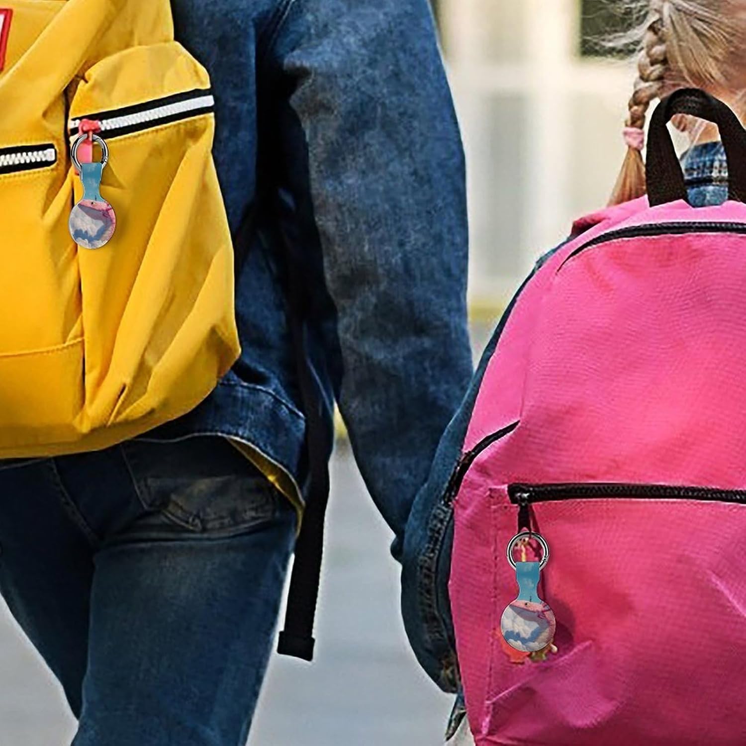 Strange Dragon Fantasy Axolotl Case Compatible with AirTag Holder Cover with Keychain Ring for Bags Luggages