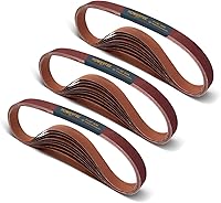 Vista 11 de POWERTEC 414208A - Correas de lijado de 1 x 42 pulgadas, banda de óxido de aluminio de grano 80 para lijadora de banda, lijadora de banda y disco