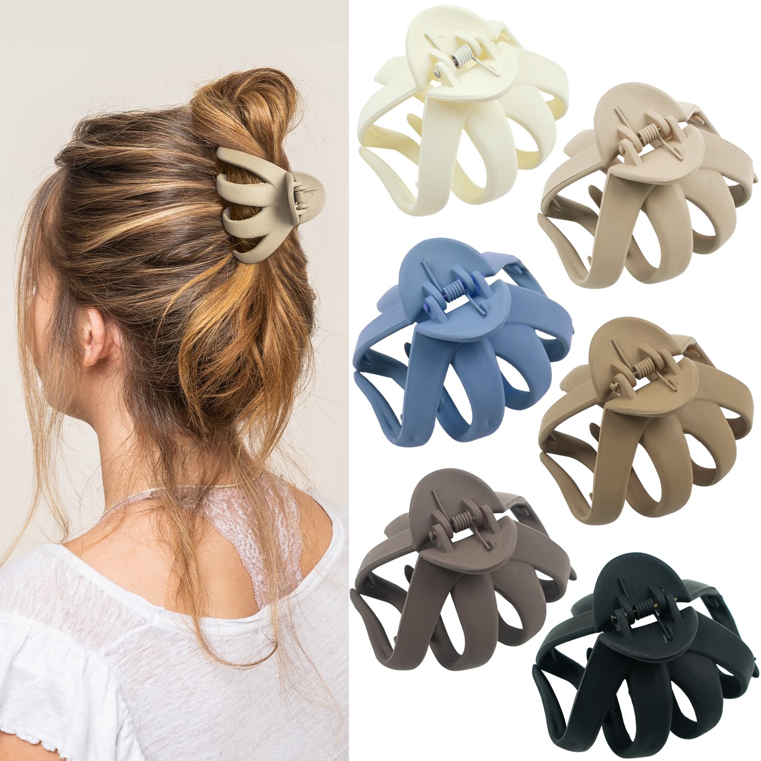 Photo 1 of MAOR ??? Claw Clips for Women, 6 Pcs Medium Octopus Hair Accessories