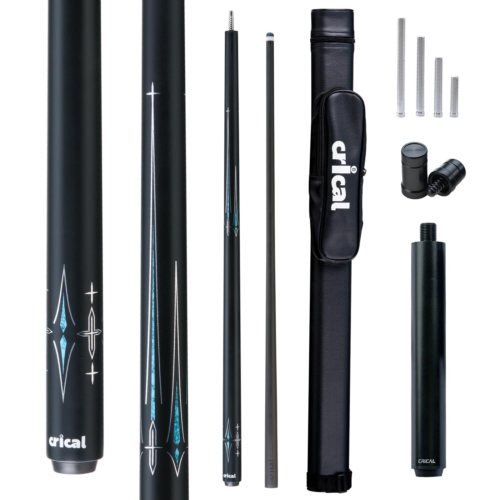 CRICAL Carbon Fiber Pool Cue Stick 58in Low Deflection Billiard Cue
