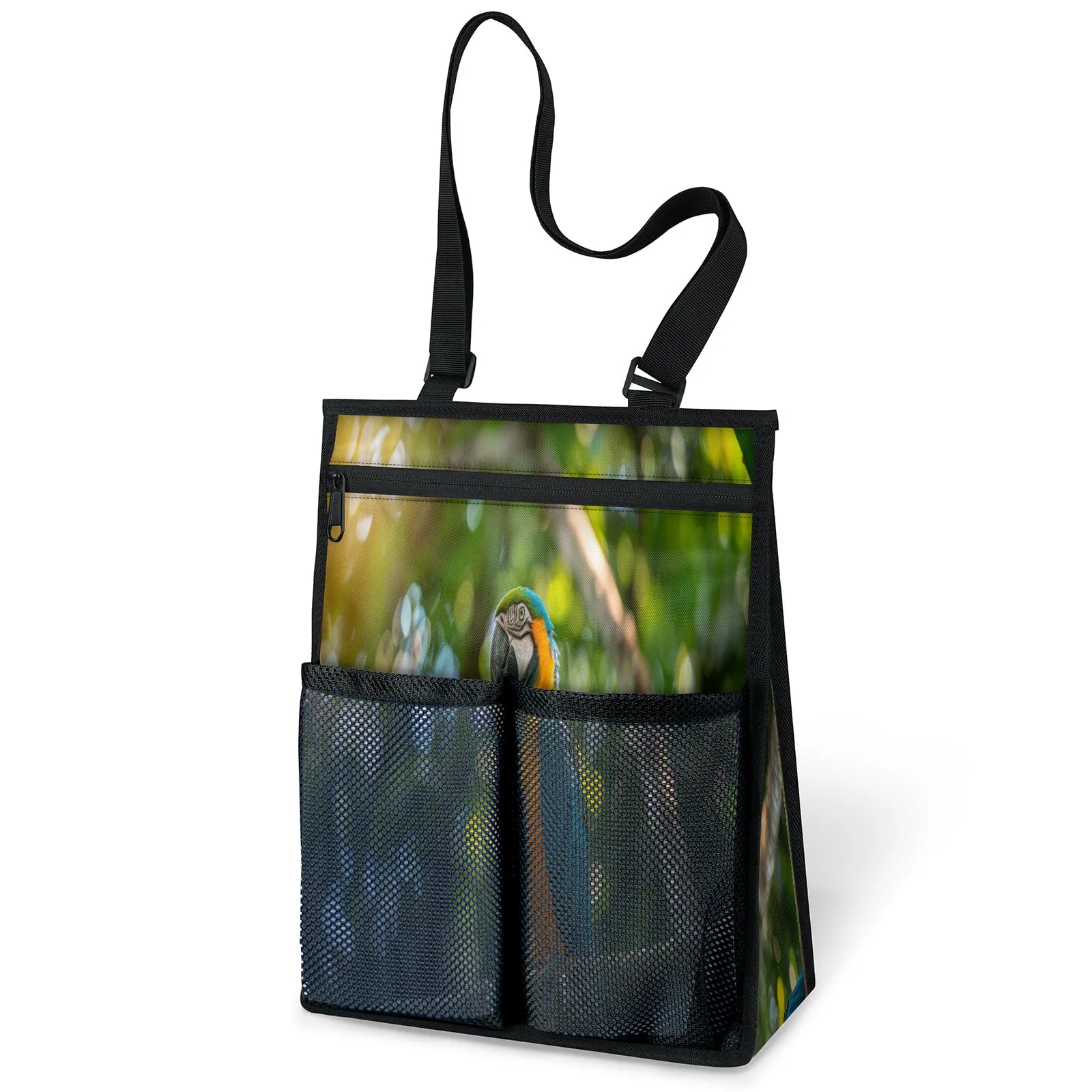 Ourtheme Parrot Bird Portable Shower Bag for Travel Gym Camp Beach Tote Shower Caddy Bags Hanging Toiletry Organizer