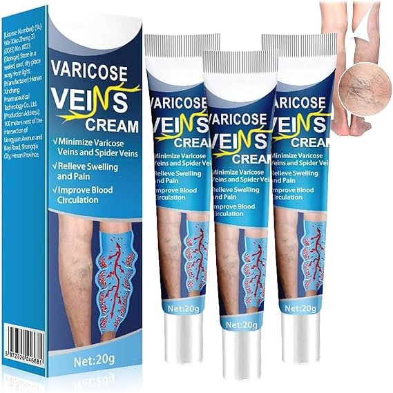 GFOUK Mucopolysaccharide Polysulfate Cream for Varicose Veins Treatment - Blood Circulation and Legs Care - 3PC