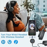 Vista 7 de LAICOMEIN - Receptor Bluetooth, adaptador auxiliar portátil para automóvil de 0.138 in, receptor de audio inalámbrico Bluetooth
