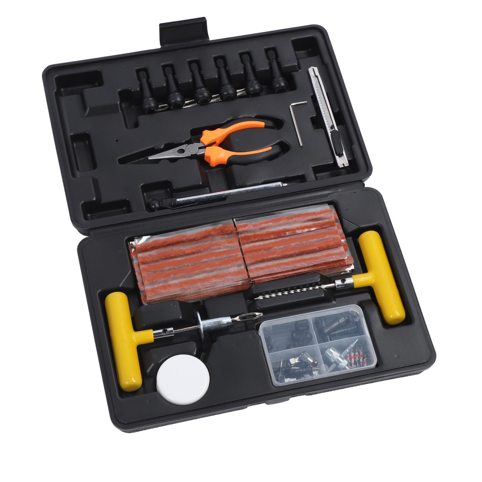 Robustes Reifenreparaturset, Schnelles Flickwerkzeug für Platte Reifen mit Aufbewahrungsbox, Geeignet für Auto, Motorrad, LKW, ATV, Traktor, Wohnmobil, SUV, Anhänger