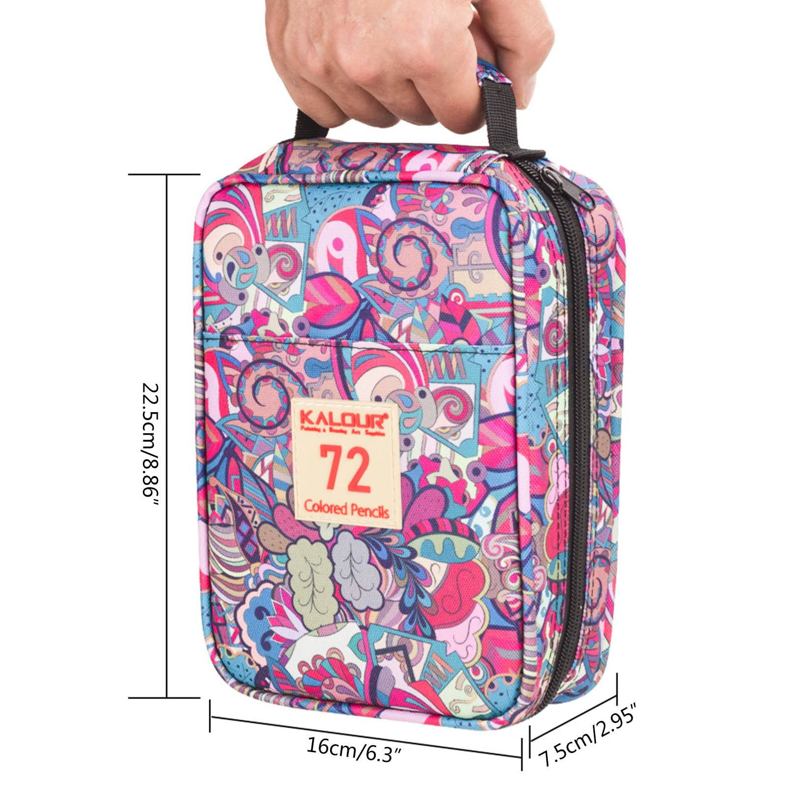 Professionelles Buntstift Set Mit 72 Löchern Reißverschlusstasche Weichem Für Erwachsene Kinder Künstler Coloristen Zeichnen Kunstzubehör