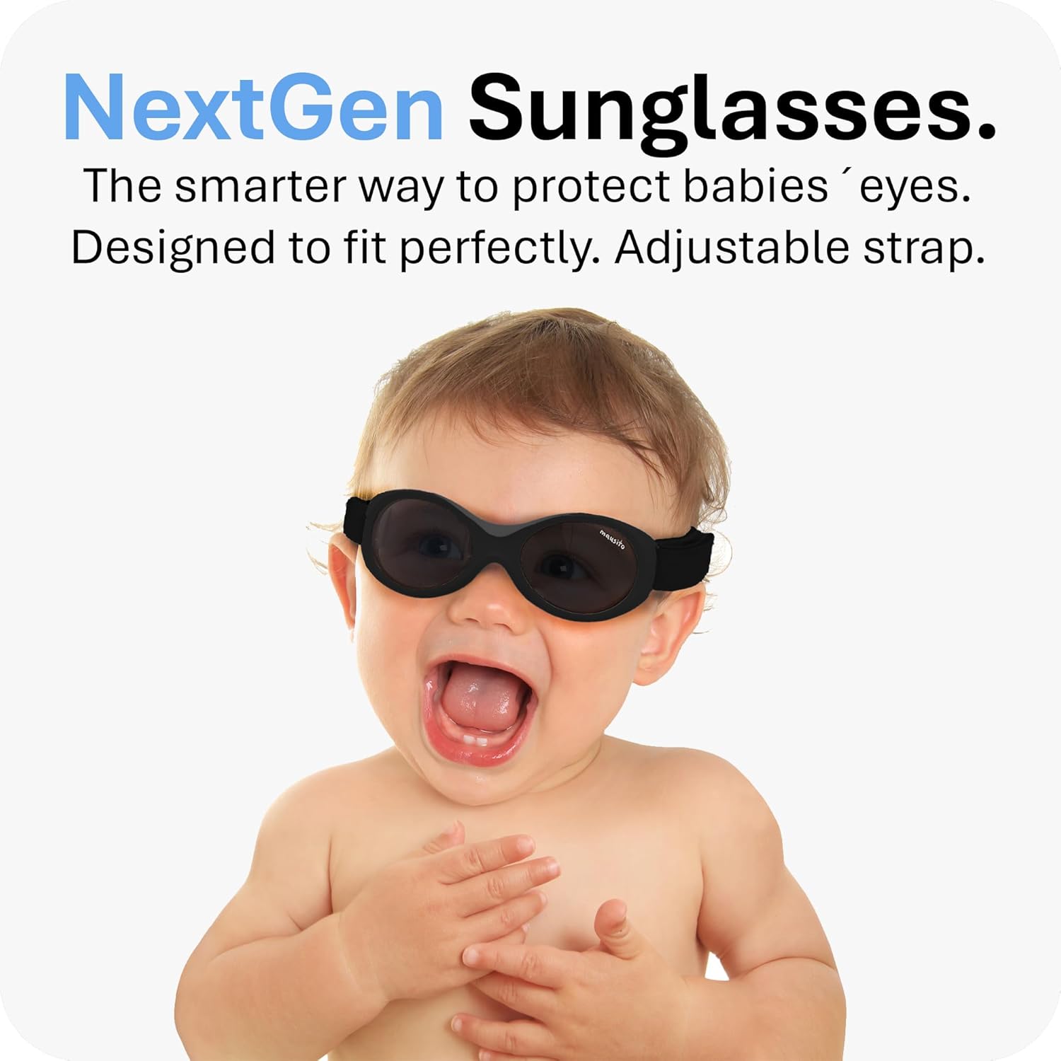 Mausito BABY sunglasses 0-24 months | Flexible BPA-Free infant sunglasses with adjustable strap | 100% UV Protection Sunnies - Image 4