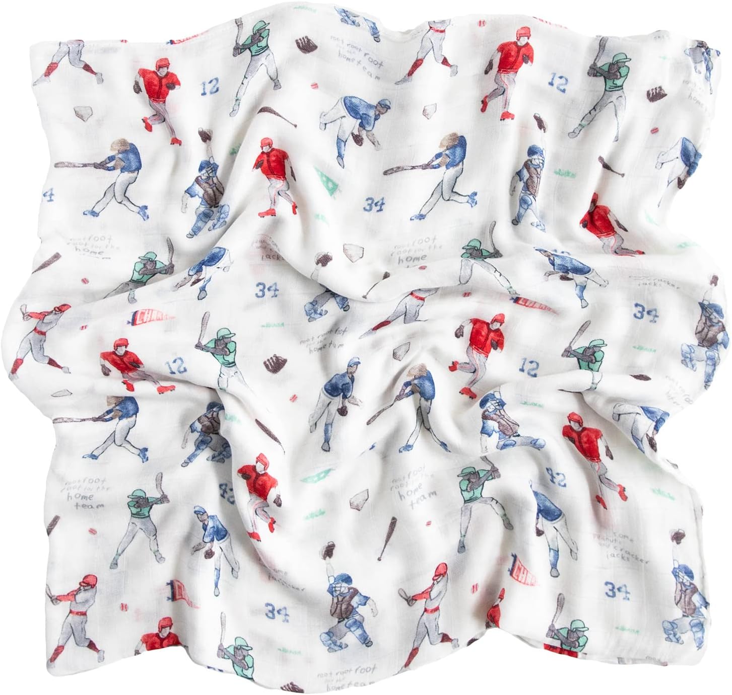 Little Unicorn – Homerun Deluxe Swaddle | Single | 100% Rayon Muslin from Bamboo | Super Soft | Newborns and Infants | Large 47” x 47” | Machine Washable
