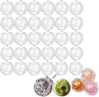 30 Stück DIY Kugeln, Durchsichtige Kugel Weihnachtskugeln, Efüllbare Acr...