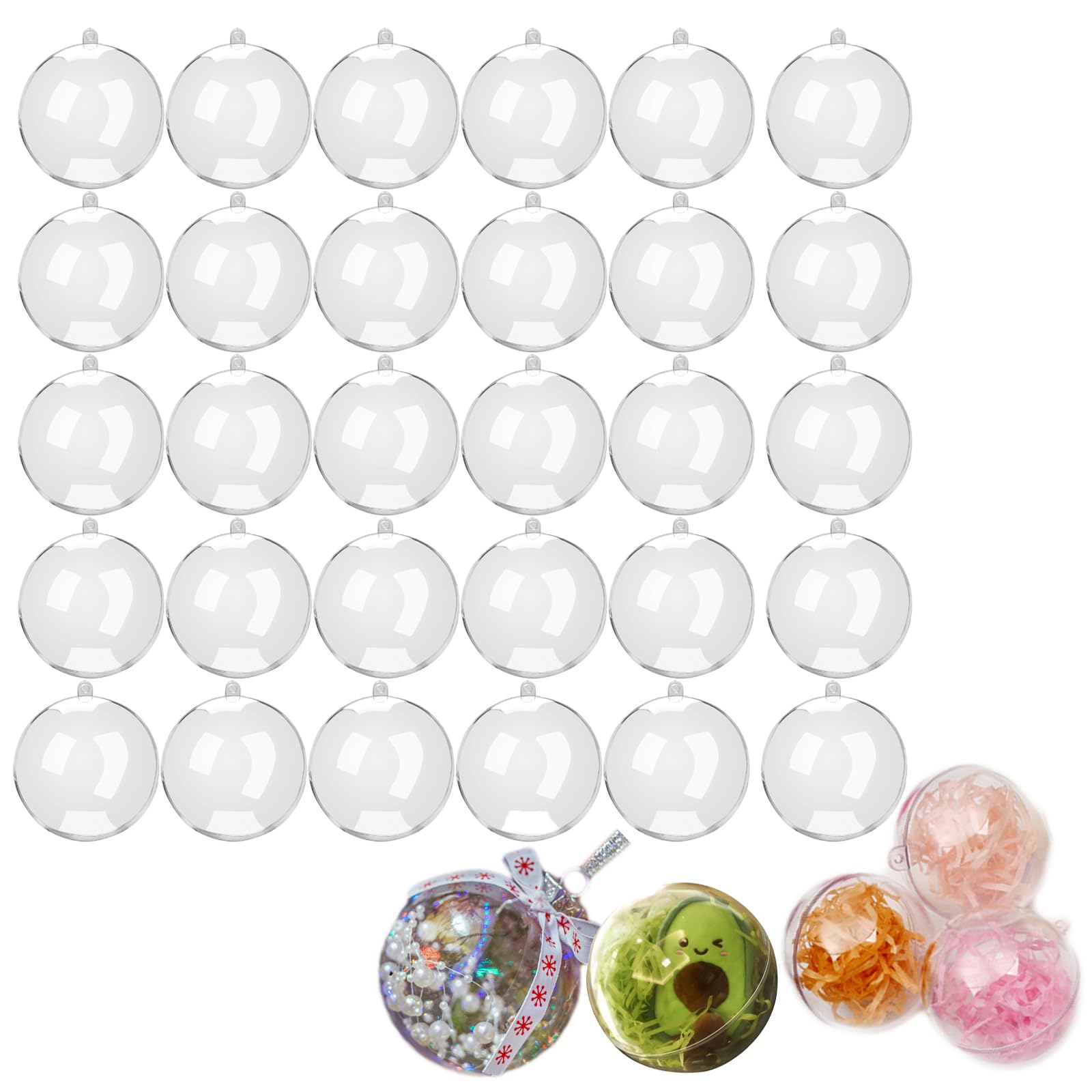 Boules transparentes acrylique de haute clarté pour décors de Noël