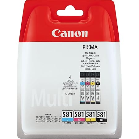 Canon cli-581 5.6 ml Ink Cartridge - Black/Cyan/Magenta/Yellow