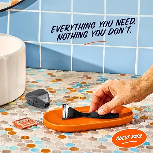 Miniatura 3 de Dollar Shave Club El juego de afeitado The Guest Pass 2 cartuchos de repuesto de enjuague Swift, 1 mango (negro), 1 cubierta de afeitar