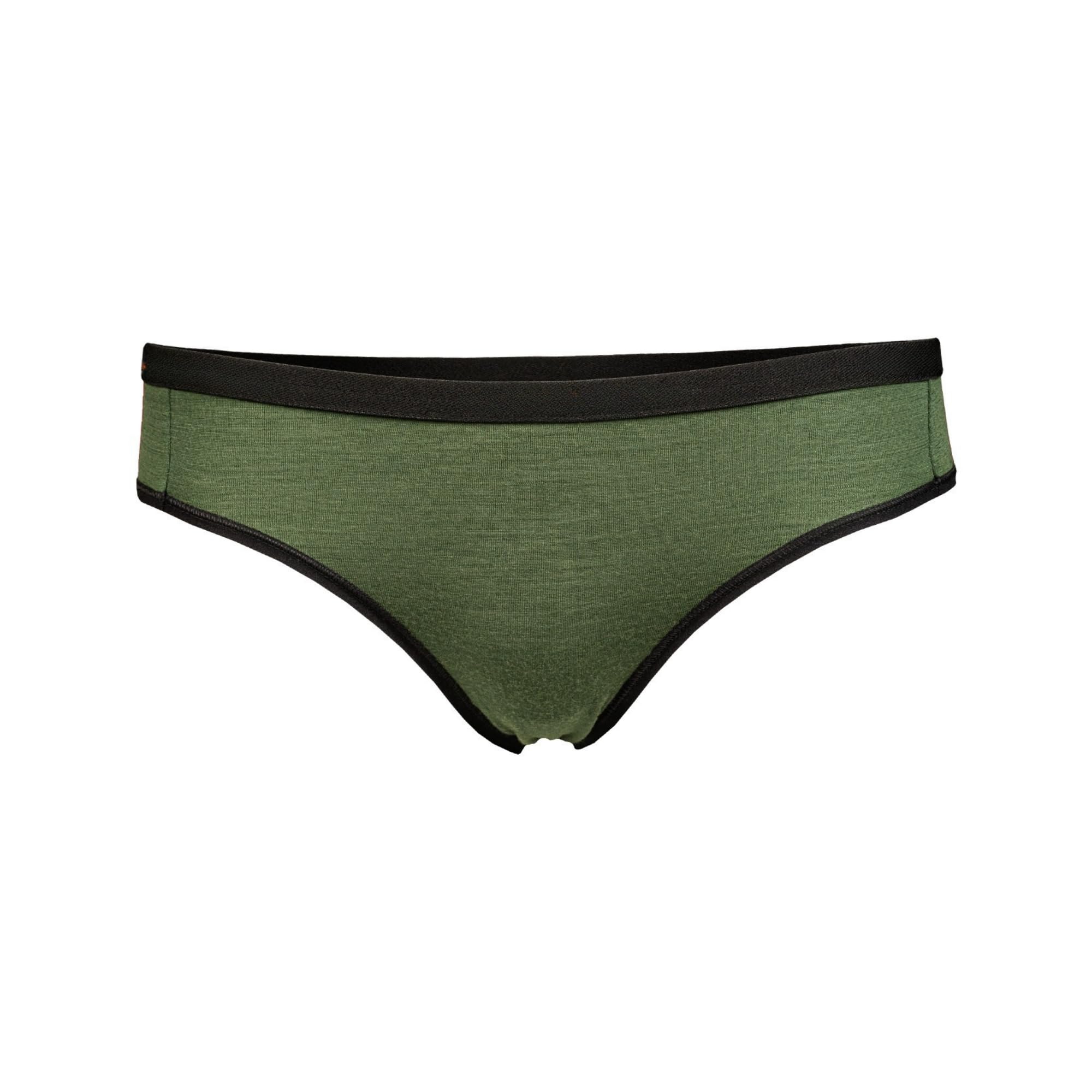 menique 100% Merino Wool Bikini Briefs – Breathable Knickers, Sweat & Moisture Wicking Pants Underwear Women, Anti-Chafing Briefs, Full Coverage for Ladies Daily Wear, Under Dress (Dark Green, S)