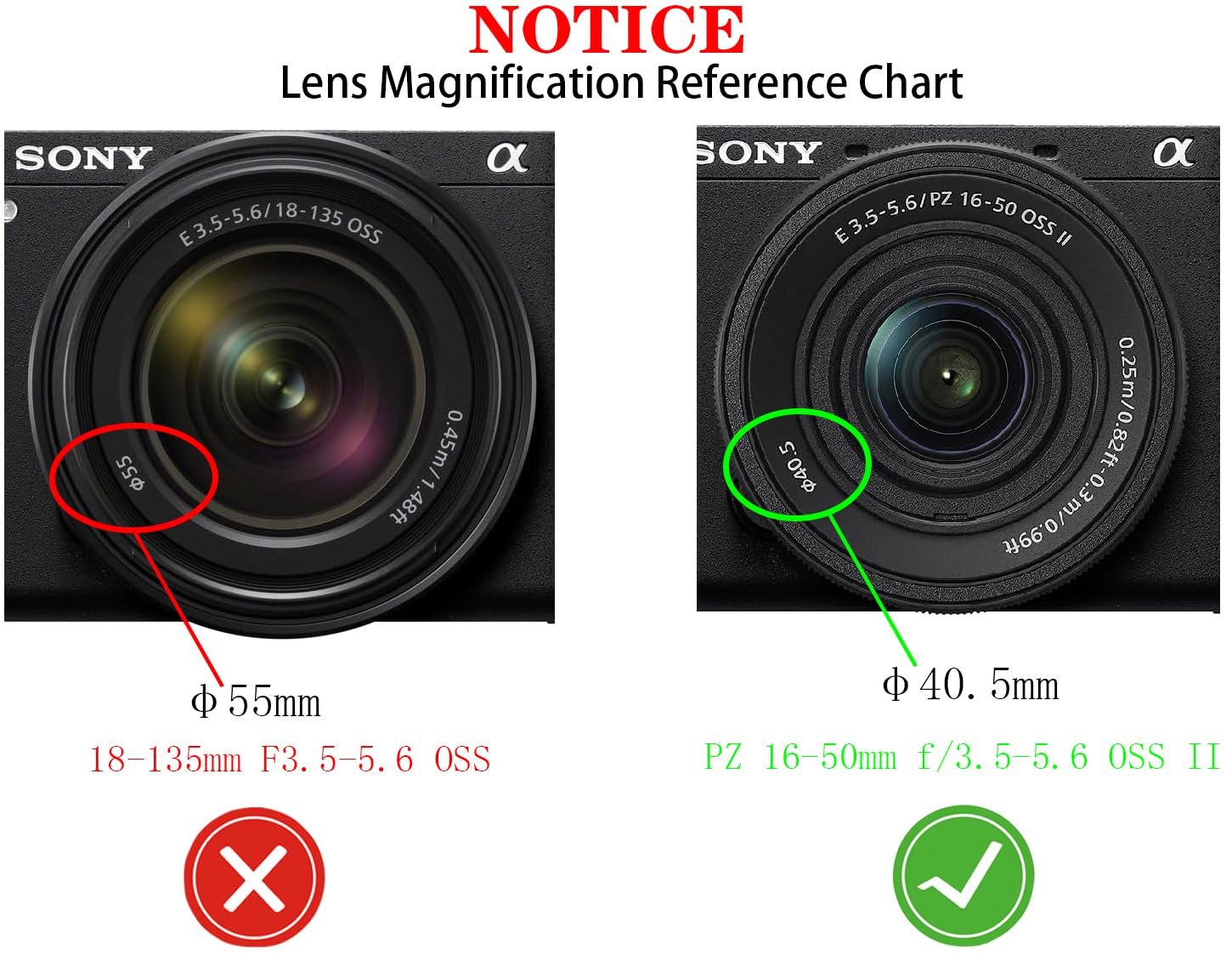 Amazon.com : 40.5mm Lens Cap Cover for Sony E PZ 16-50mm f/3.5-5.6