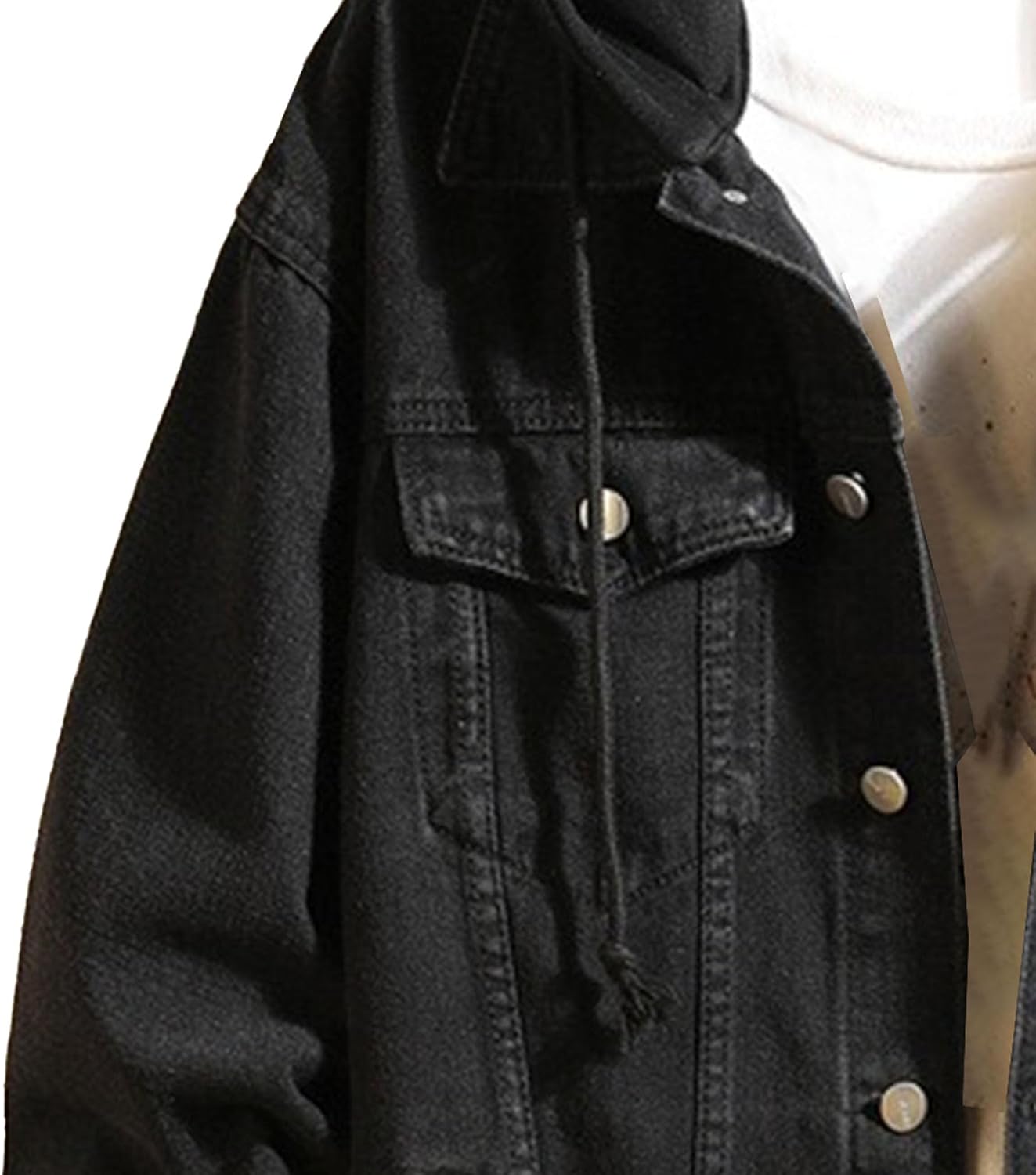 Maiyifu-GJ Men's Denim Jacket Fleece Lined Thicken Warm Trucker Jacket Hooded Jean Coat Outerwear