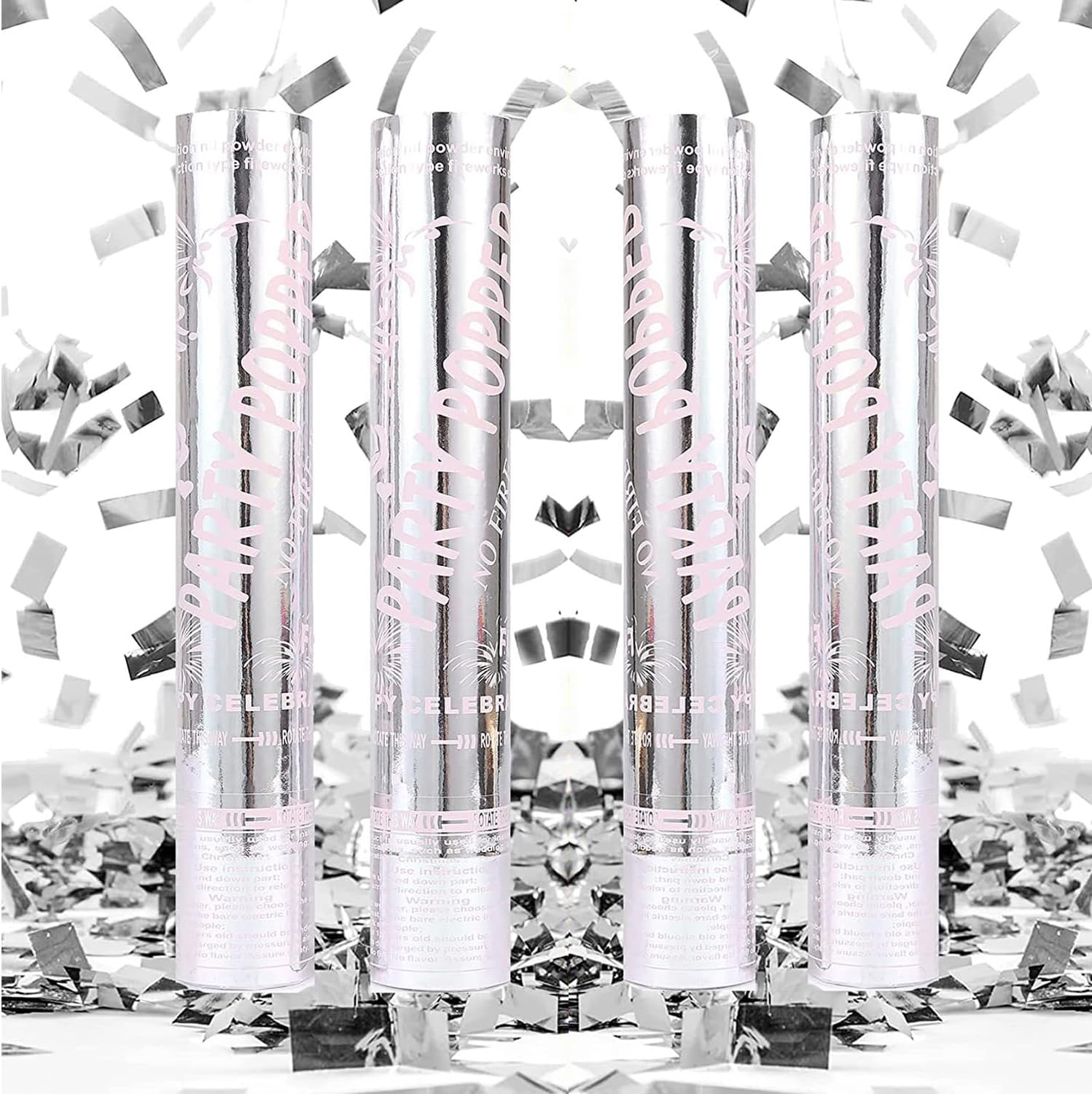 Talking Tables Confetti Cannon Blaster | Shoots White Heart Shaped Biodegradable Paper| For Wedding, Engagement Party, Hen Do | Eco-Friendly, One Size (Pack Of 2