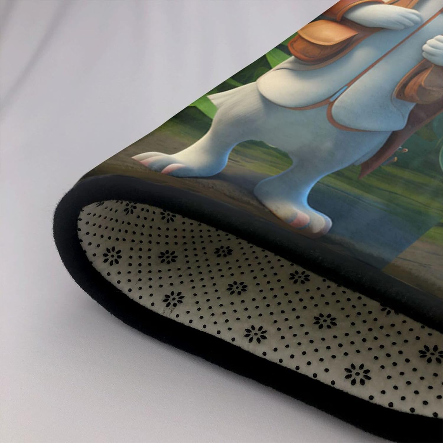 Cute White Rabbit Printed Anti-Slip Floor mat Carpet Rug 36"x24" for Living Room Office Coffee Table Bed Balcony