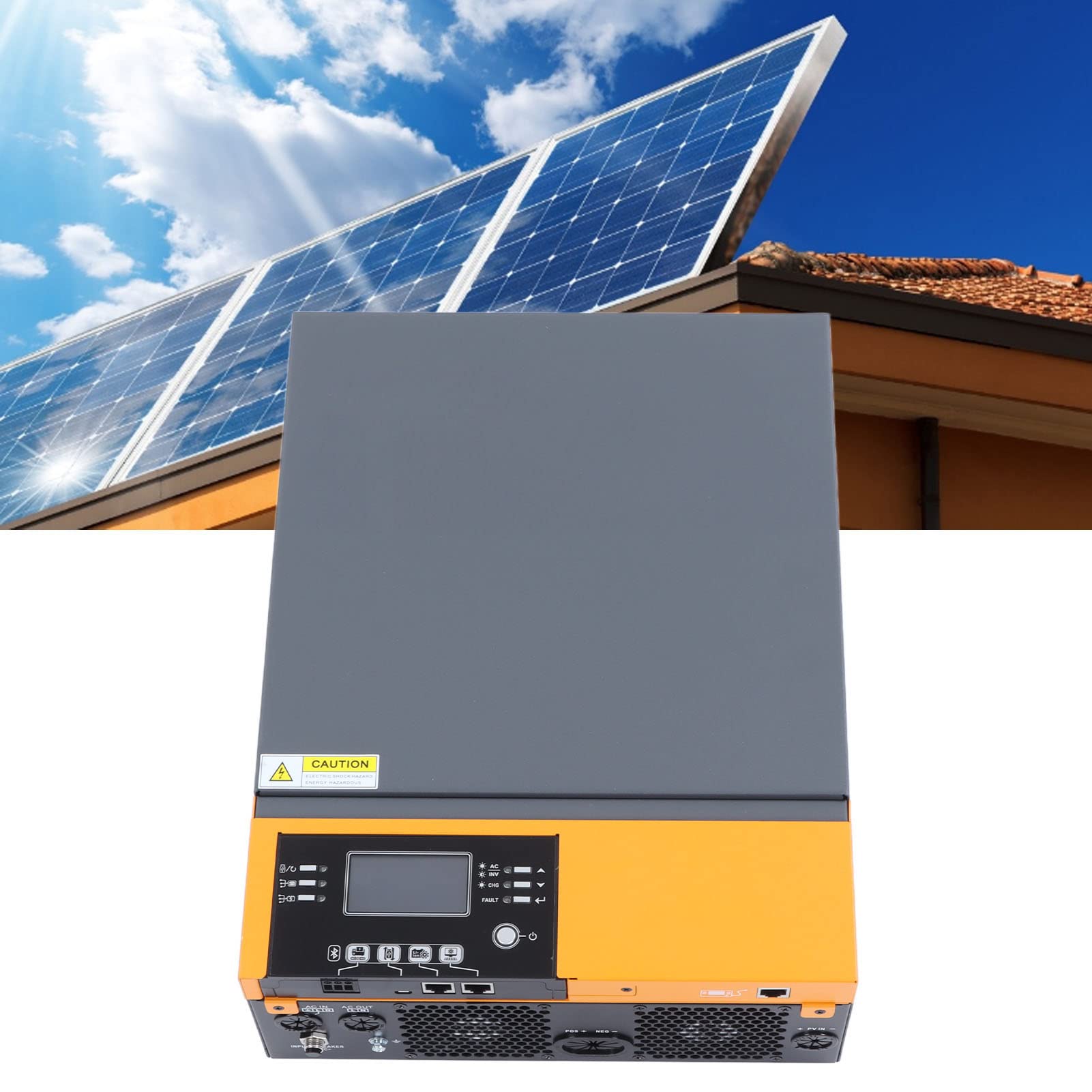 Inverter Ibrido Solare, Inverter di Ricarica MPPT a Onda Sinusoidale Pura 5000W 100A 230VAC con Pannello di Controllo LCD, Alimentazione di Backup per Elettrodomestici e Computer Off-grid