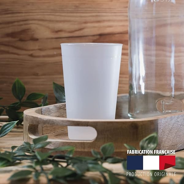 Pack of 50 Durable and Reusable Clear Cups - Capacity 30cl - Rigid Polypropylene Plastic - Ideal for Birthdays, Cocktails, Weddings and Parties - 4