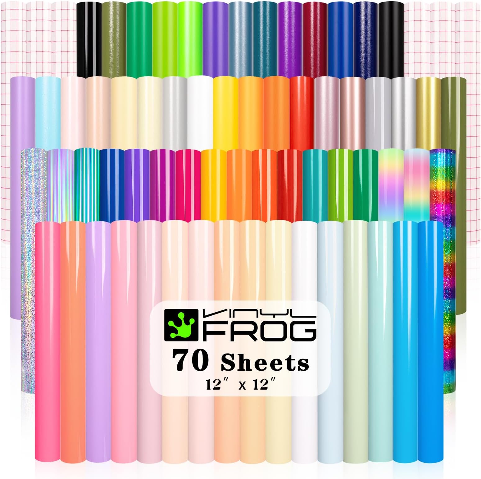 – Permanent Adhesive Vinyl Bundle 70 Pack Adhesive Vinyl Sheets