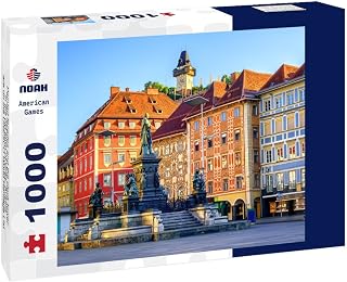 Noah Jigsaw Puzzle Painted facades and The Clock Tower in The Old Town of Graz, Austria, are on The UNESCO World Heritage List 1000 Pieces