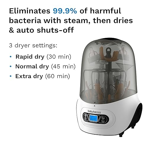 Miniatura 3 de Baby Brezza Máquina esterilizadora y secadora para biberones esterilización eléctrica al vapor ajuste universal chupetes vidrio plástico y biberones
