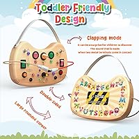 Vista 3 de Tablero de actividades Montessori para niños pequeños, juguete sensorial de madera para autismo, con interruptor, 17 luces LED para niños de 1 a 6